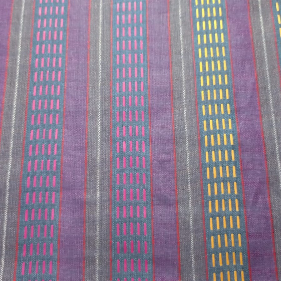Matka Silk Cotton Stripes Dyed Fabric MSCS12