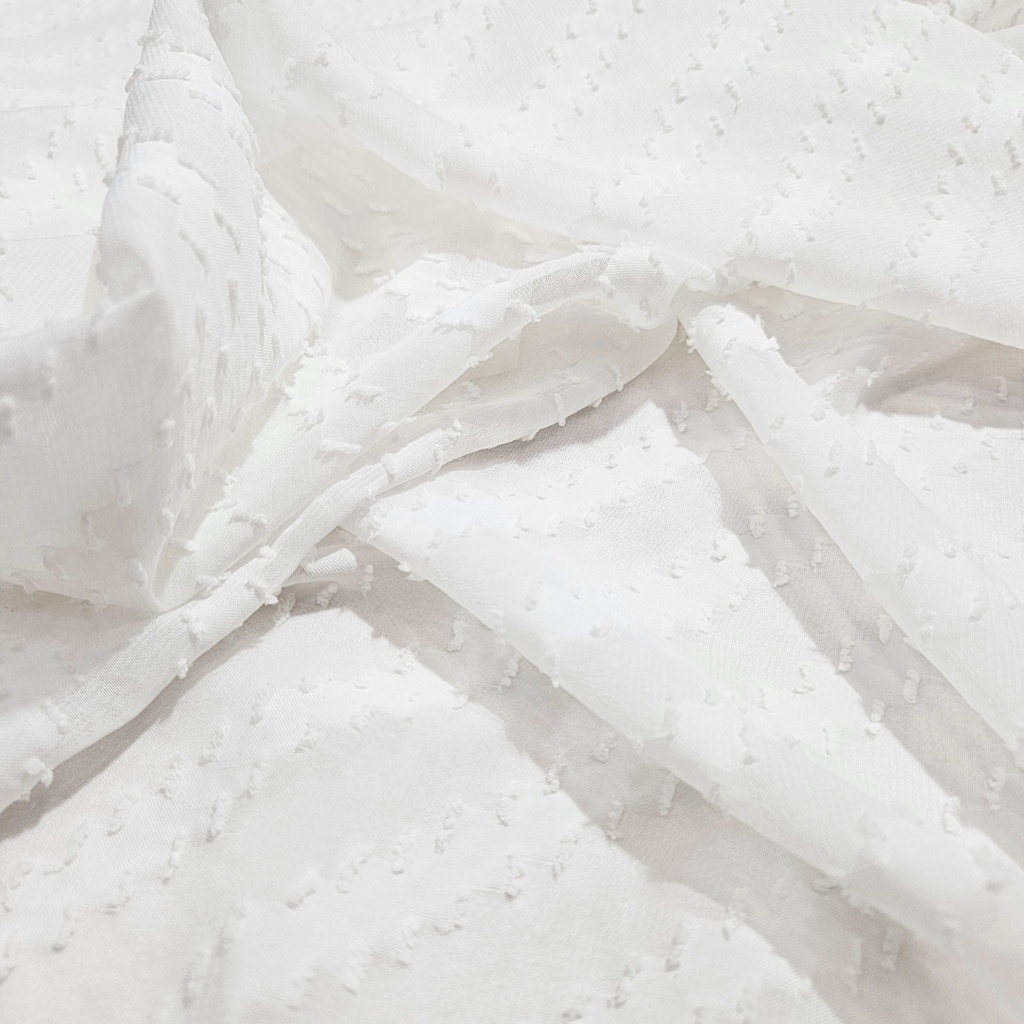 Clip Jacquard Dyed Fabric(Stripes - White)