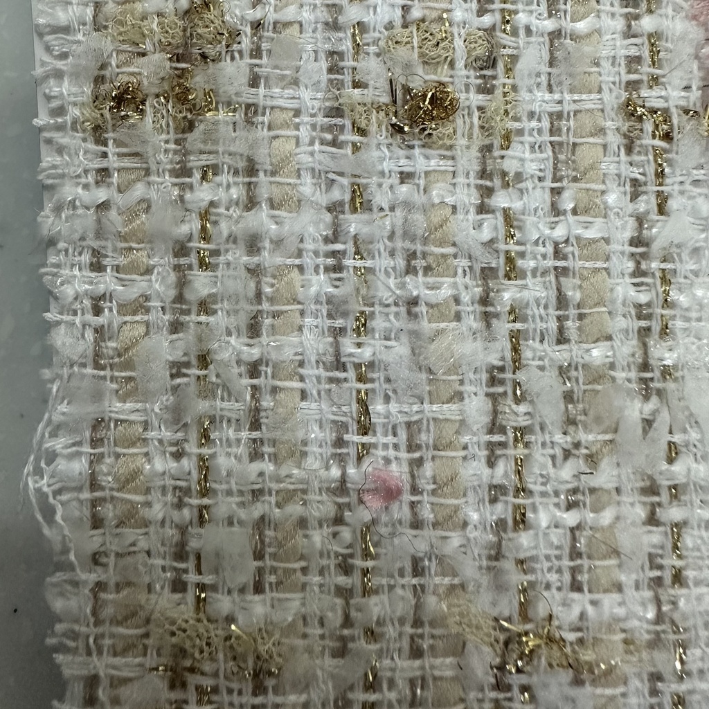 White Gold Lurex Boucle Tweed