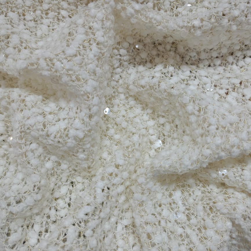 Embroidered Tweed Fabric