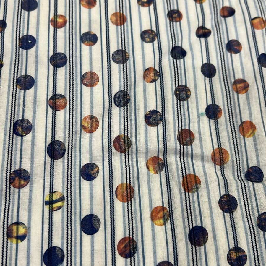 Cambric Cotton Multi Polka Print Fabric (SS24)  CCDS04