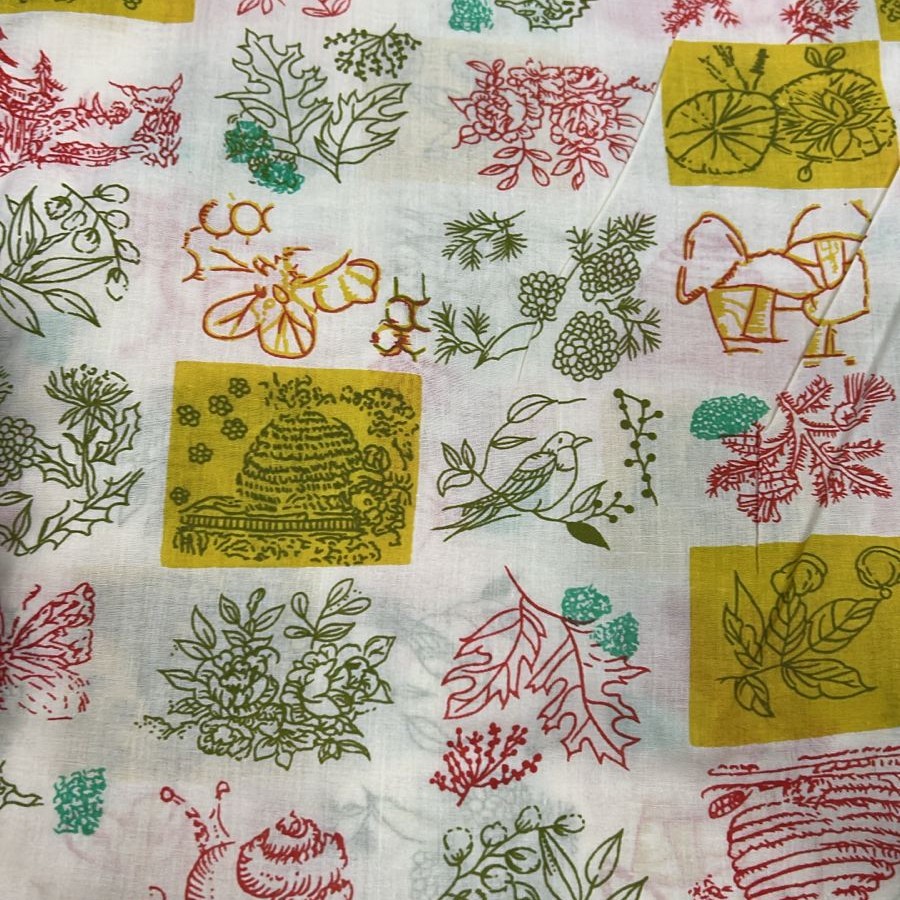 Cambric Cotton White Base Print Fabric (SS24 CCDS09