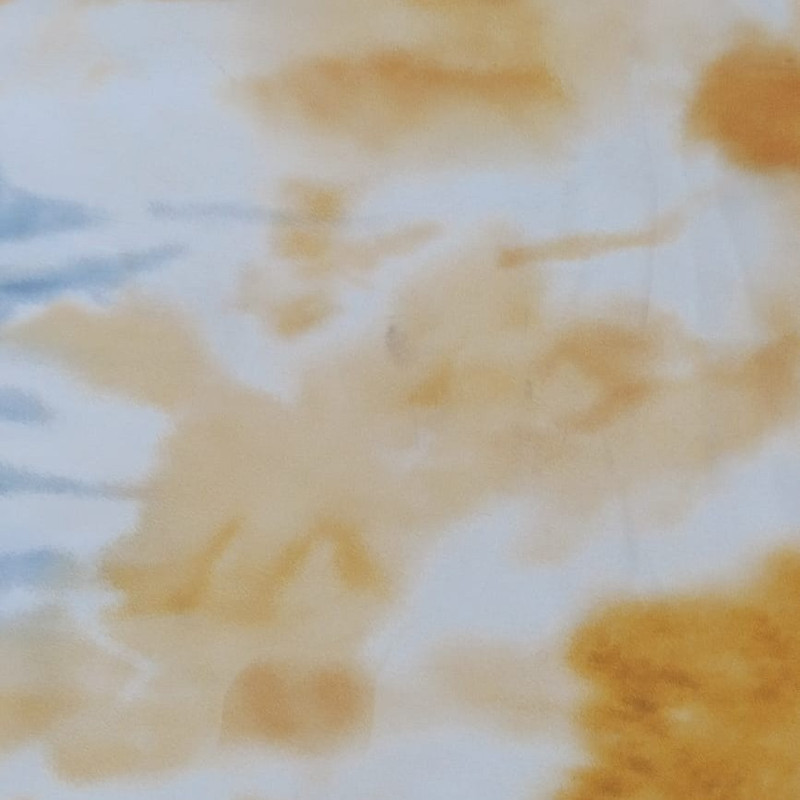 Light Brown Tie Dye Print On Korean Satin (SS24) KSPS132