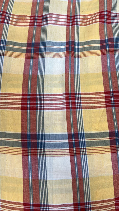 Cotton Yellow Check Big Yarn Dyed Fabric (SS25) SFDS120