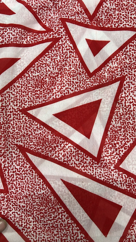 Red Triangle Georggete Print Fabric (SS25) SFDS87