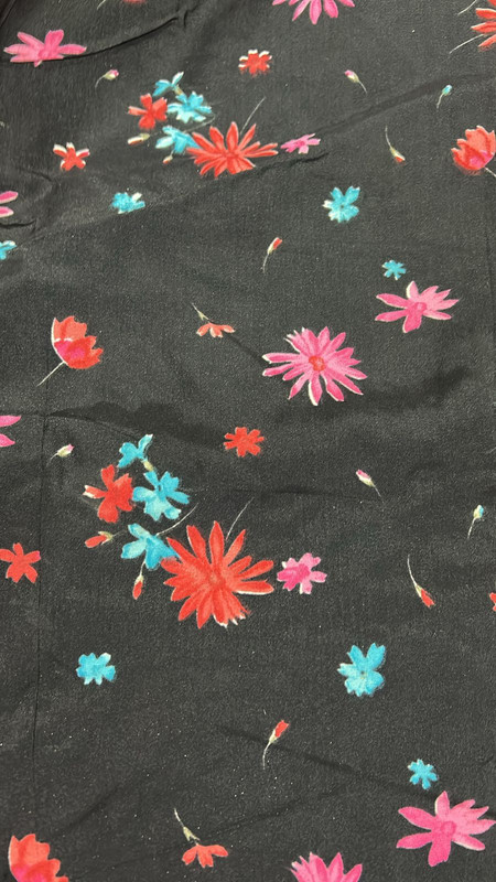 Multi Flower Carbon Foil Print Fabric (SS25) SFDS135