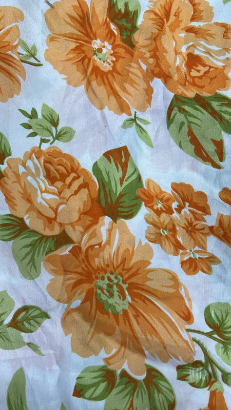 Orange Flower Stain Print Fabric (SS25) SFDS115