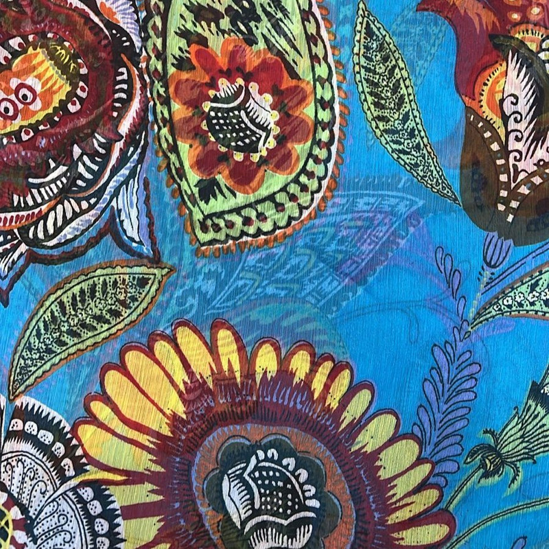 Flower Print On Poly Chiffon (SS25) SFCS33