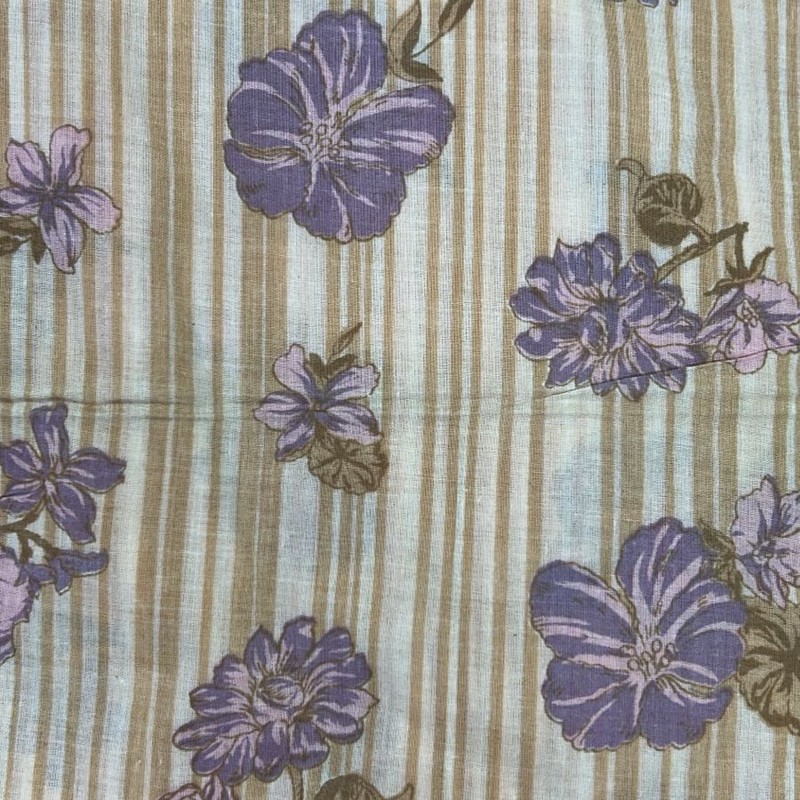 Voilet Flower Print On Cotton (SS25) SFCS45