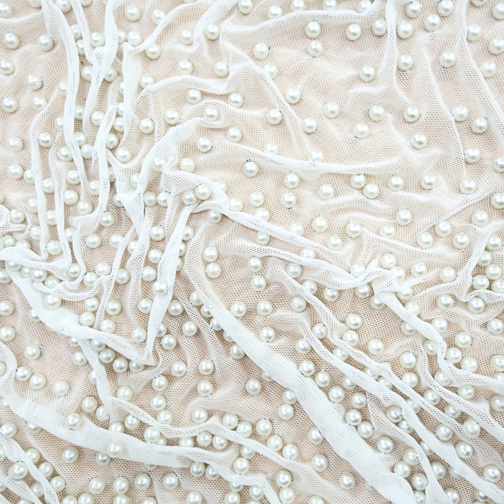Pearls Studded Fabric AGT0490