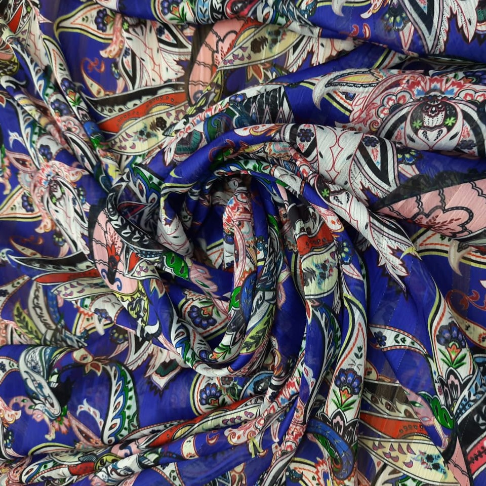 Caribbean Angel Print on Chiffon Lurex