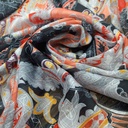 Laughing Volcano Print on Chiffon Lurex