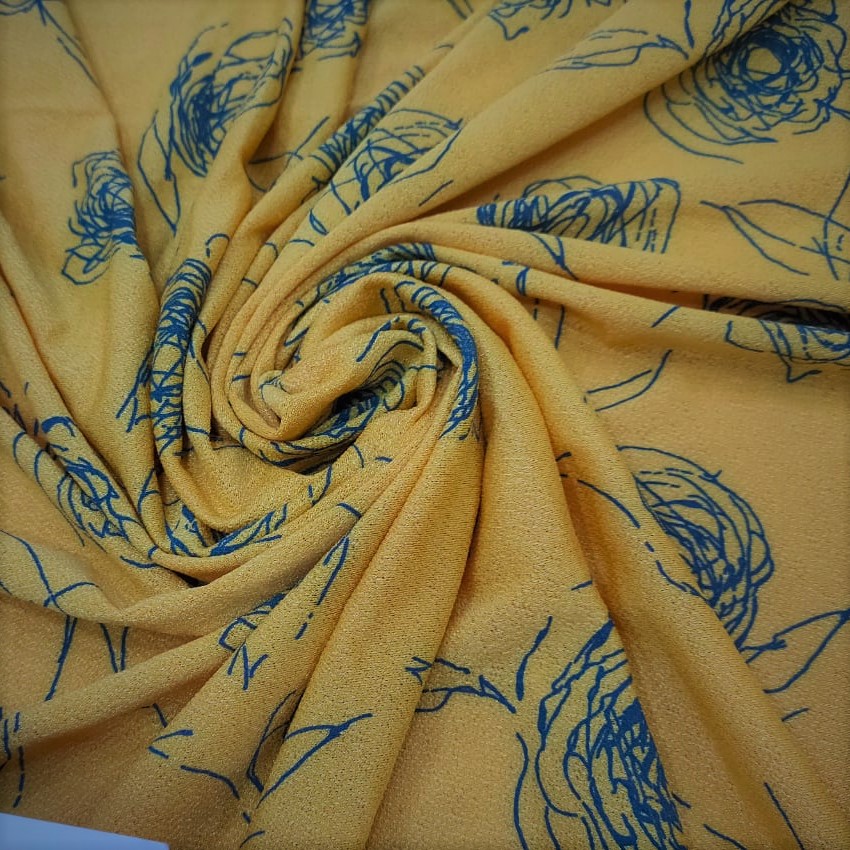 La La Land - Yellow & Blue (Crackle Crepe)