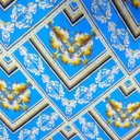 Sky Blue Base Chevron Print On Korean Satin S23 KSPS103