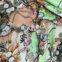 Green Traditional Print On Korean Satin S23 KSPS55