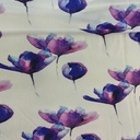Flying Tulips (Purple) Print On Snake Crepe S23 SCPS11