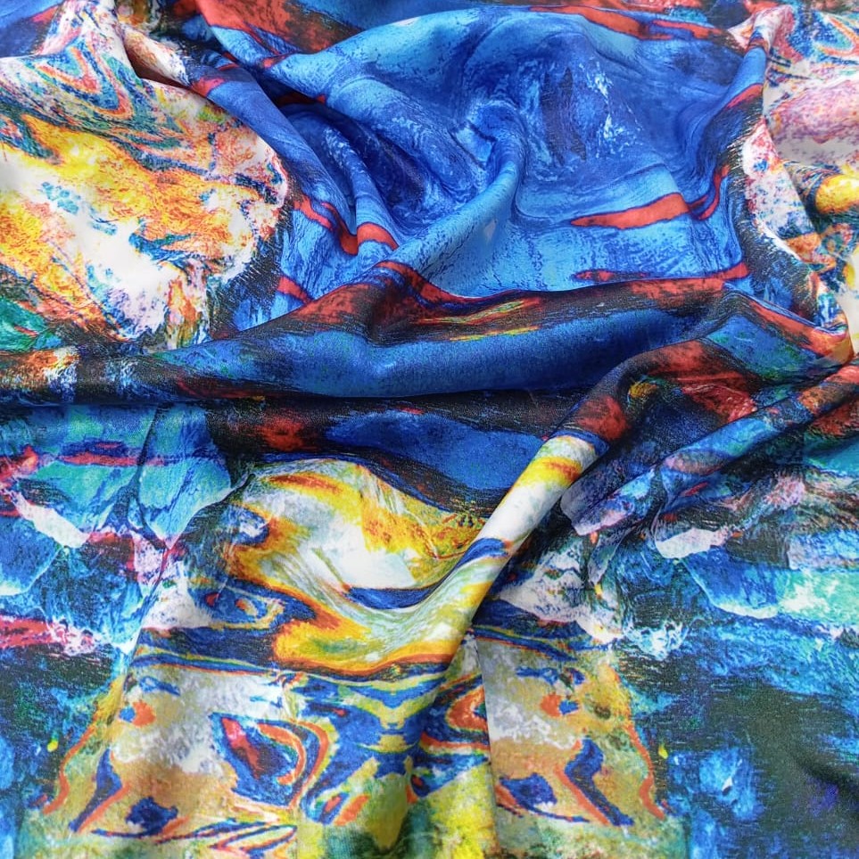 Abstract Art Print On Dutchess Satin S23 DSPS1