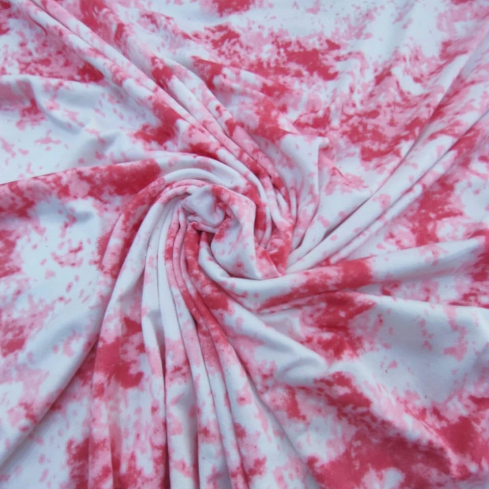 The Marble Effect (Pink) Print On Mango Crepe Fabric