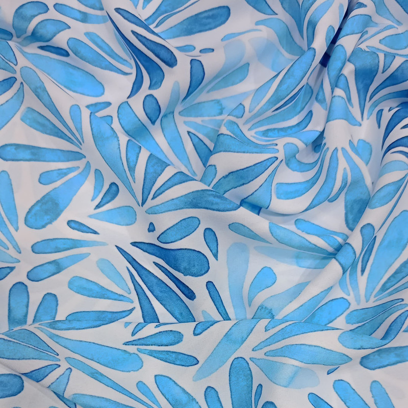 Monochrome Bird Art Print On Royal Georgette (SS20) RGPS13