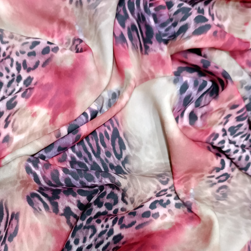 Magenta Purple Leopard Print On Royal Georgette (SS20) RGPS29