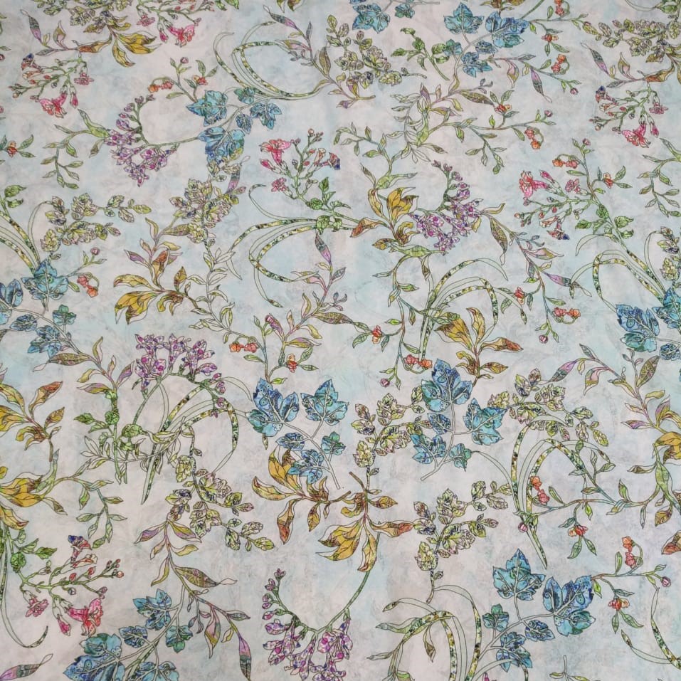 Floral Printed Dyed Fabric