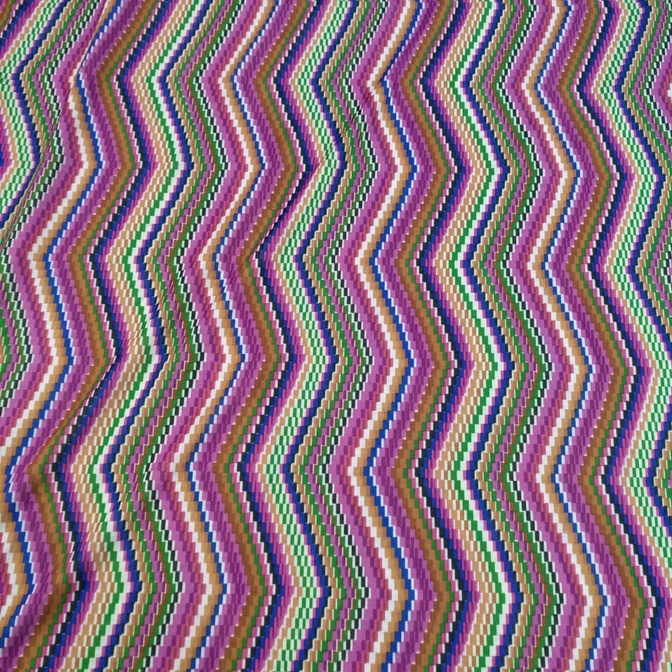 Tribal Chevron(Pink) Print On Viscose Knitted  S24 VKPS17