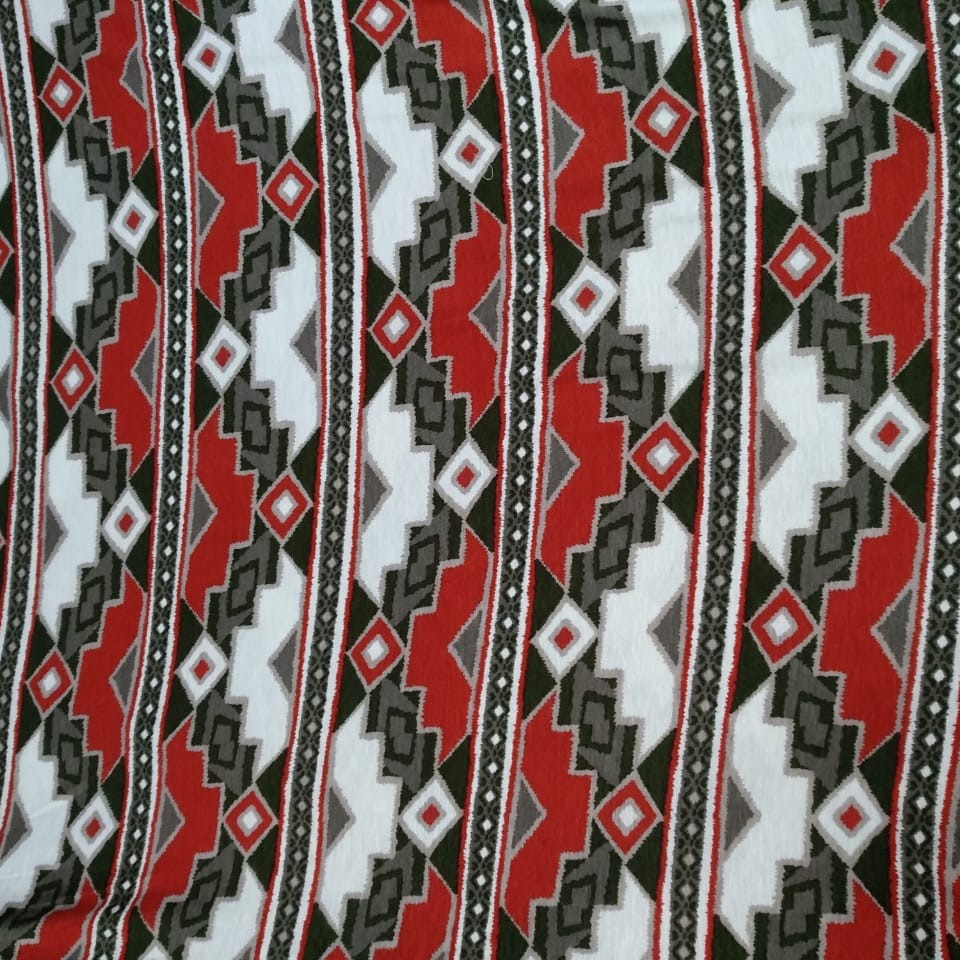 Tribal Chevron Art Print On Viscose Knitted  S24 VKPS15