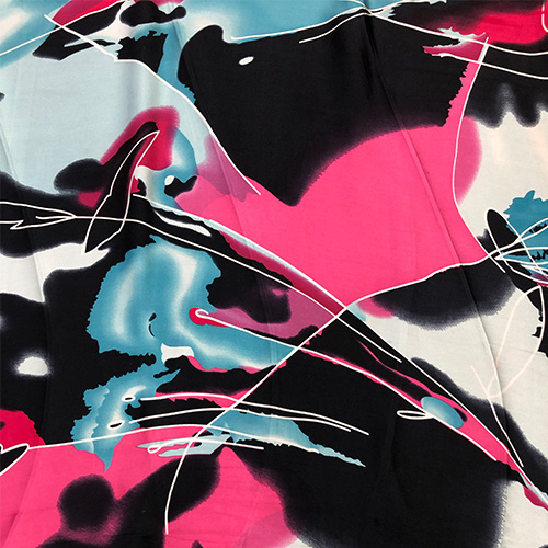 Colour Burst Print On Pure Silk Satin