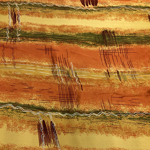 Farmland Print on Pure Silk Satin
