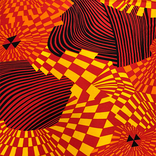 Geometrical Art Print on Pure Silk Satin