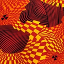 Geometrical Art Print on Pure Silk Satin