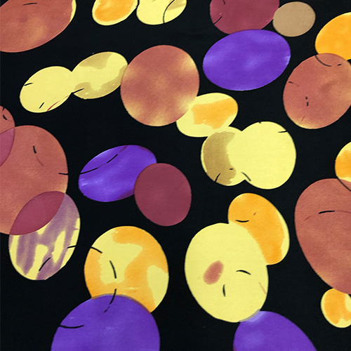 Water Balloon Moons Print on Pure Silk Satin