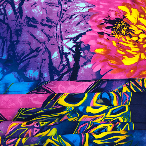 Midnight Bloom Print on Pure Silk Satin