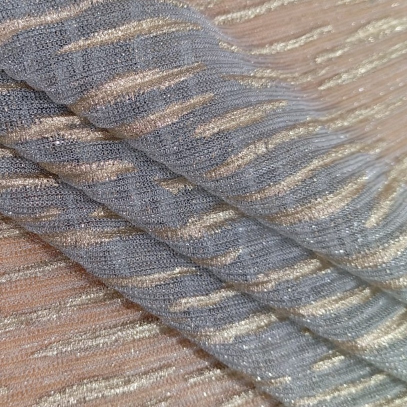 Zebra Print On Platinoir Foil Dyed Fabric