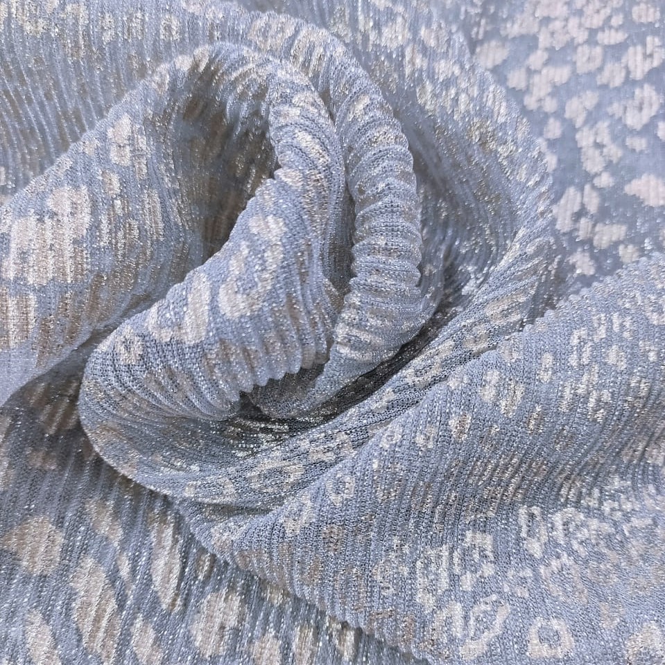 Leopard Print On Platinoir Foil Dyed Fabric