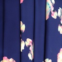 Fierce Flower (Blue) Print On Banana Crepe S23 BCPS10