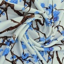 Cherry Blossom (Sky Blue) Print On Banana Crepe S23-BCPS8