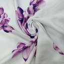 Lavender Floral Print On Banana Crepe S23 BCPS17