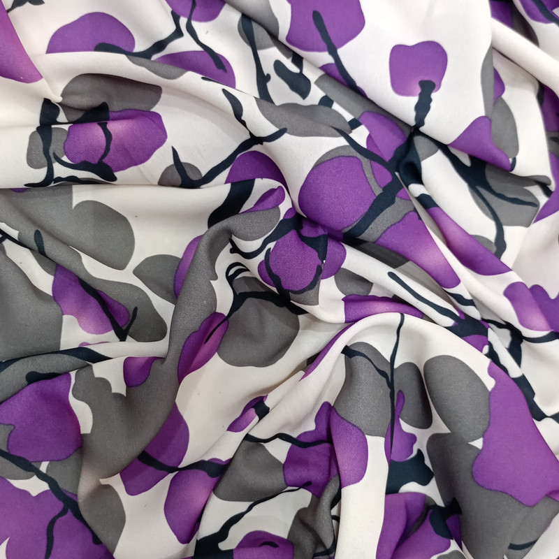 Voilet Berry On White Base Print On Royal Georgette (SS20) RGPS31