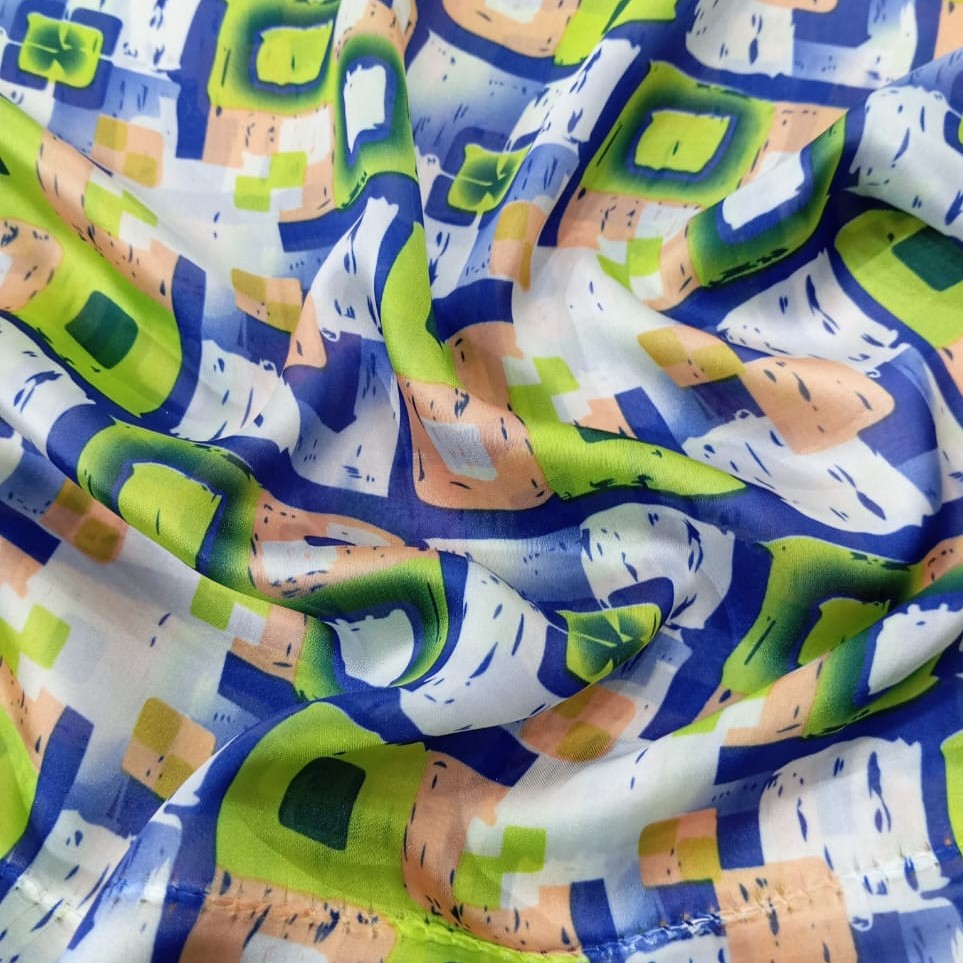 Abstract Artwork Print On Korean Satin S23 KSPS04