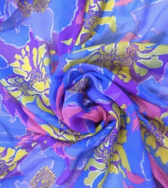 Wall Art Print On Silk Chiffon S23-SCPS223