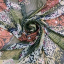 Camouflage Abstract Art Print On Silk Chiffon S23-SCPS236