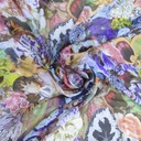 Wildflowers Mix Print On Silk Chiffon S23-SCPS269