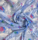 Cityscape(Blue)Print On Silk Chiffon S23-SCPS239