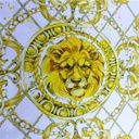 Golden Vaschey Print On Korean Satin S23-KSPS45