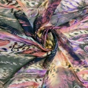 Peacock Feathers Print On Silk Chiffon S23-SCPS252