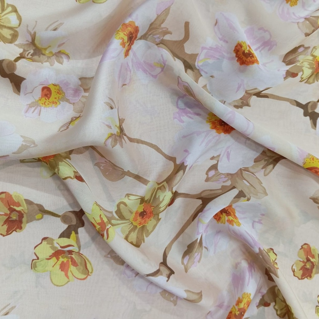 Happy Things Print On Habutai Satin S23-HSPS83