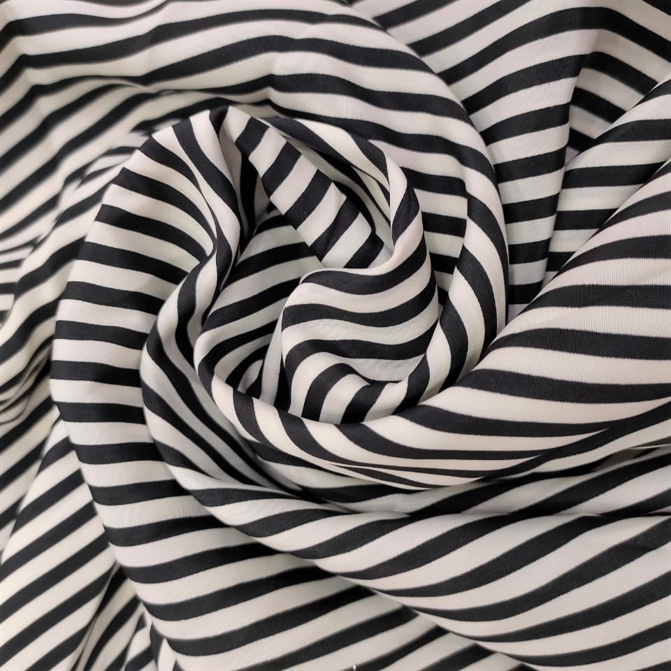 Bengal Stripes Print On Sandwash Crepe S24 SCPS03