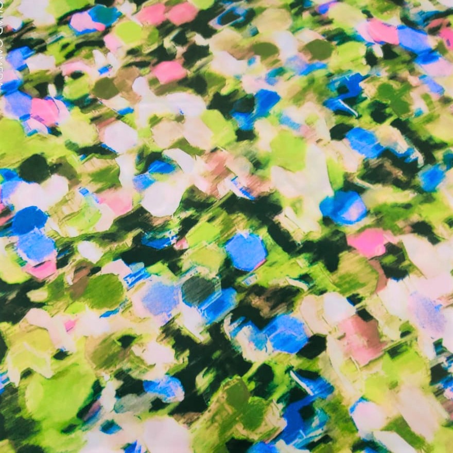 Brush Artwork Print On Korean Satin S23-KSPS35