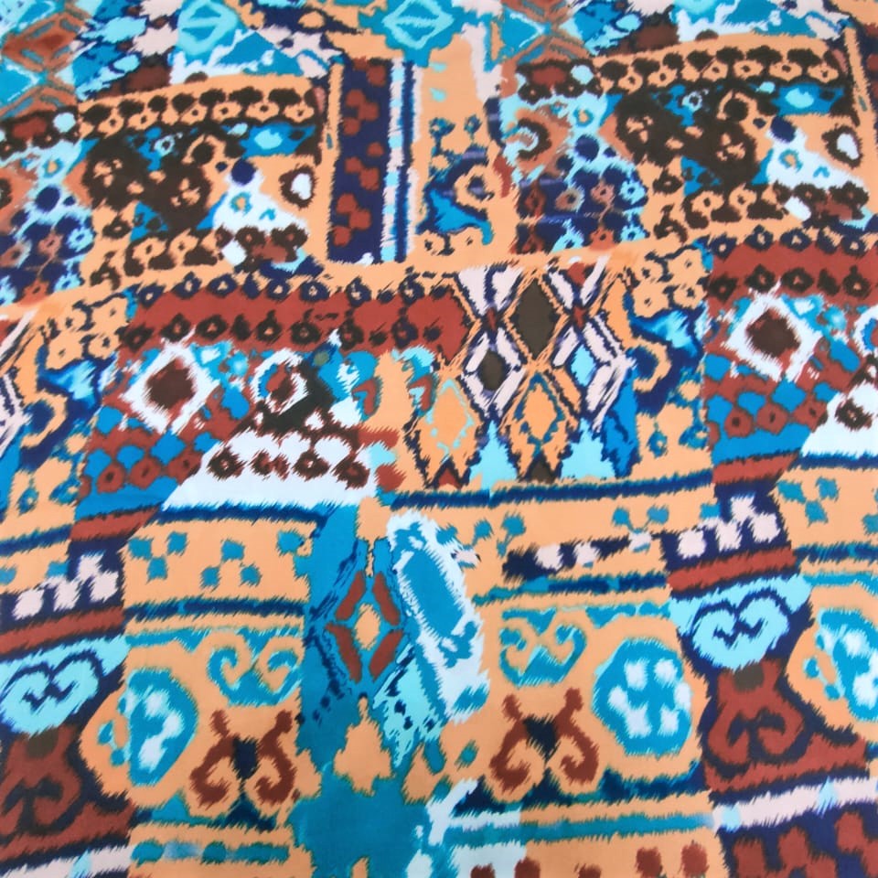 Traditional Art Print On Korean Satin S23-KSPS107